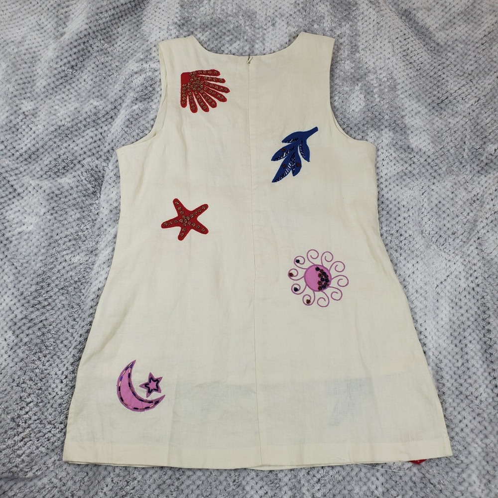 Johnny Was Cassady Tank Top Womens M Embroidered Beaded Linen Palomas Island New - Picture 3 of 16